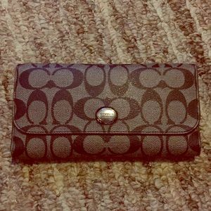 Black and grey coach envelope wallet